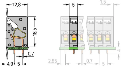 741-901 WAGO PCB Terminal Blocks Image 2