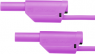 Measuring lead with (4 mm plug, spring-loaded, straight) to (4 mm plug, spring-loaded, straight), 500 mm, purple, PVC, 2.5 mm², CAT III