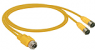 Sensor actuator cable, M12-cable plug, straight to M12-cable socket, straight, 3 pole, 1.5 m, TPU, yellow, 4 A, 934636692