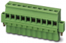 Socket header, 12 pole, pitch 5 mm, straight, green, 1835384