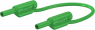 Measuring lead with (2 mm plug, spring-loaded, straight) to (2 mm plug, spring-loaded, straight), 0.3 m, green, PVC, 0.5 mm², CAT II