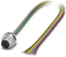 Sensor actuator cable, M12-flange plug, straight to open end, 8 pole, 0.5 m, 2 A, 1405221