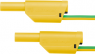 Measuring lead with (4 mm plug, spring-loaded, straight) to (4 mm plug, spring-loaded, straight), 1.5 m, green/yellow, PVC, 2.5 mm², CAT III