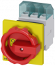 Emergency stop load-break switch, Rotary actuator, 3 pole, 25 A, 690 V, (W x H x D) 67 x 84 x 116.5 mm, front mounting, 3LD2154-0TK53