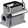 Bulkhead housing, size B6, die-cast aluminum, 2 x M25, angled, longitudinal bow locking, IP65, 1788130000