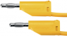 Measuring lead with (4 mm plug, spring-loaded, straight) to (4 mm plug, spring-loaded, straight), 1 m, yellow, PVC, 1.0 mm², CAT II