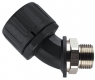 45° hose fitting, PG21, 23 mm, Polyamide/Brass, nickel-plated, IP66, black, (L) 92 mm