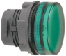 Signal light, illuminable, waistband round, green, front ring black, mounting Ø 22 mm, ZB5AV033S