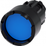 Pushbutton, unlit, waistband round, blue, mounting Ø 22.3 mm, 3SU1000-0DB50-0AA0