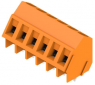 PCB terminal, 6 pole, pitch 5 mm, AWG 24-14, 15 A, screw connection, orange, 1845410000