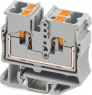 4 wire mini through terminal, push-in connection, 0.14-4.0 mm², 1 pole, 24 A, 8 kV, gray, 1429436