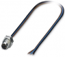 Sensor actuator cable, M8-flange plug, straight to open end, 3 pole, 0.5 m, 4 A, 1453478