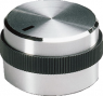 Rotary knob, 6 mm, plastic, silver, Ø 22.2 mm, H 17.9 mm, A1422469
