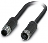 Sensor actuator cable, M12-cable plug, straight to M12-cable socket, straight, 8 pole, 5 m, PE-X, black, 2 A, 1407278