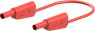 Measuring lead with (4 mm lamella plug, straight) to (4 mm lamella plug, straight), 250 mm, red, PVC, 1.0 mm², CAT II, CAT III