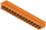 Pin header, 14 pole, pitch 5 mm, angled, orange, 1580980000