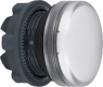 Signal light, illuminable, waistband round, white, front ring black, mounting Ø 22 mm, ZB5AV01