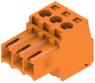 Socket header, 3 pole, pitch 3.5 mm, straight, orange, 1597370000