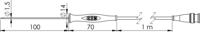 GF1T-E1.5-B-BNC Senseca Temperature Probes and Indicators