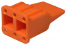 Socket, 6 pole, straight, 2 rows, orange, WM-6S