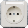 German schuko-style socket outlet with title block, white, 16 A/250 V, Germany, IP20, 5UB1407