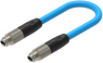 Sensor actuator cable, M8-cable plug, straight to M8-cable plug, straight, 10 m, PUR, blue, 4 A, 935100321