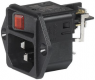 Combination element C14 or C18, 3 pole/2 pole, screw mounting, plug-in connection, black, DC11.0021.006