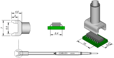 C245221 JBC Soldering tips, desoldering tips and hot air nozzles