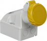 CEE wall socket, 3 pole, 16 A/100-130 V, yellow, 4 h, IP67, 83151