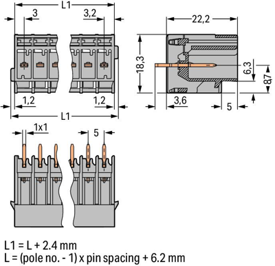 769-634/000-036 WAGO PCB Connection Systems Image 2