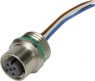 Sensor actuator cable, M12-flange socket, straight to open end, 4 pole, 1 m, 4 A, 21033176410