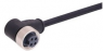 Sensor actuator cable, 7/8"-cable socket, angled to open end, 4 pole, 10 m, PUR, black, 21349900496100