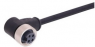 Sensor actuator cable, 7/8"-cable socket, angled to open end, 4 pole, 7.5 m, PUR, black, 21349900496075