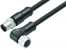 Sensor actuator cable, M12-cable plug, straight to M12-cable socket, angled, 8 pole, 1 m, PUR, black, 2 A, 77 3434 3429 50708-0100