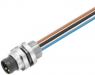 Sensor actuator cable, M8-flange plug, straight to open end, 3 pole, 0.5 m, PUR, 4 A, 1861280000