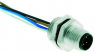 Sensor actuator cable, M12-flange plug, straight to open end, 4 pole, 0.5 m, PA, 4 A, 21033111402