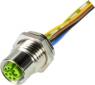 Sensor actuator cable, M12-flange socket, straight to open end, 8 pole, 0.3 m, 6 A, 21433692801