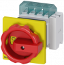 Emergency stop load-break switch, Rotary actuator, 4 pole, 16 A, 690 V, (W x H x D) 67 x 84 x 116.5 mm, front mounting, 3LD2054-2EP53