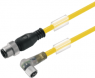 Sensor actuator cable, M12-cable plug, straight to M8-cable socket, angled, 4 pole, 1.5 m, PUR, yellow, 4 A, 1093130150