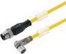 Sensor actuator cable, M12-cable plug, straight to M8-cable socket, angled, 4 pole, 10 m, PUR, yellow, 4 A, 1093131000