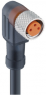 Sensor actuator cable, M8-cable socket, angled to open end, 3 pole, 5 m, PVC, black, 4 A, 16413
