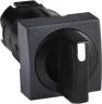 Selector switch, unlit, groping, waistband square, front ring black, 3 x 45°, mounting Ø 16 mm, ZB6CD25