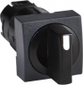 Selector switch, unlit, latching, waistband square, black, front ring black, 2 x 60°, mounting Ø 16 mm, ZB6CD22