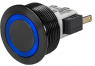 Pushbutton, 1 pole, black, illuminated  (white), 5 A/125 VAC, mounting Ø 30 mm, 30.1 mm, IP66/IP67, 3-145-656