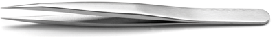 Precision tweezers, uninsulated, antimagnetic, stainless steel, 120 mm, 000.SA.0