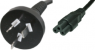 Device connection line, China, PRC/3 plug, straight on C5 jack, straight, H05VV-F3G0.75mm², black, 2.5 m