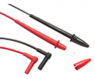 Measuring lead with (test probe, straight) to (4 mm plug, angled), 1.22 m, black/red, PVC, CAT III