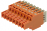 Socket header, 2 pole, pitch 3.5 mm, straight, orange, 1751380000