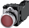 Pushbutton, red, illuminated  (red), mounting Ø 22.3 mm, IP20/IP66/IP67/IP69/IP69K, 3SU1153-0AB20-1FA0