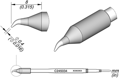 C245034 JBC Soldering tips, desoldering tips and hot air nozzles